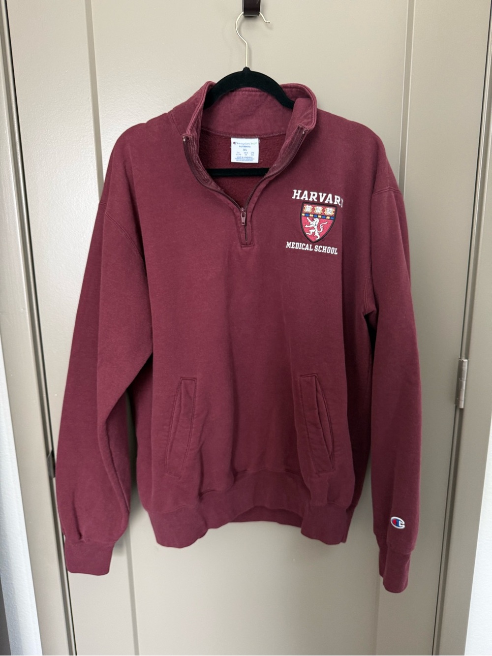 Champion Maroon Harvard Medical School Quarter-Zip Pullover